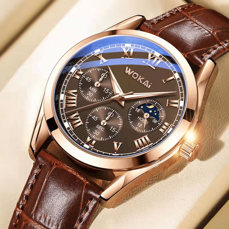 Fashion Retro Leather Business Quartz Watch for Men and Women