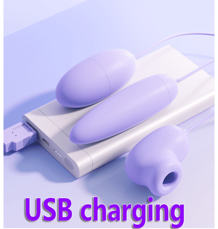 Premium USB Rechargeable Vibrating Egg Massager Set with Suction for Women