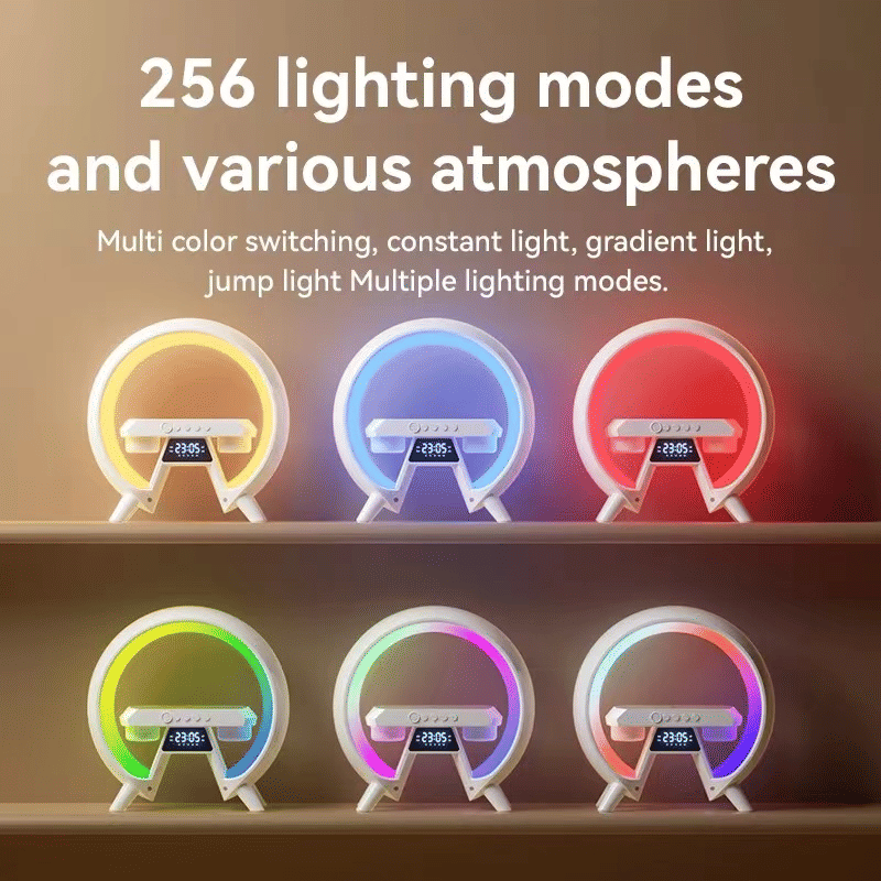 K7 Bluetooth Speaker: Wireless Charging, Digital Clock, Night Light, Dual Audio