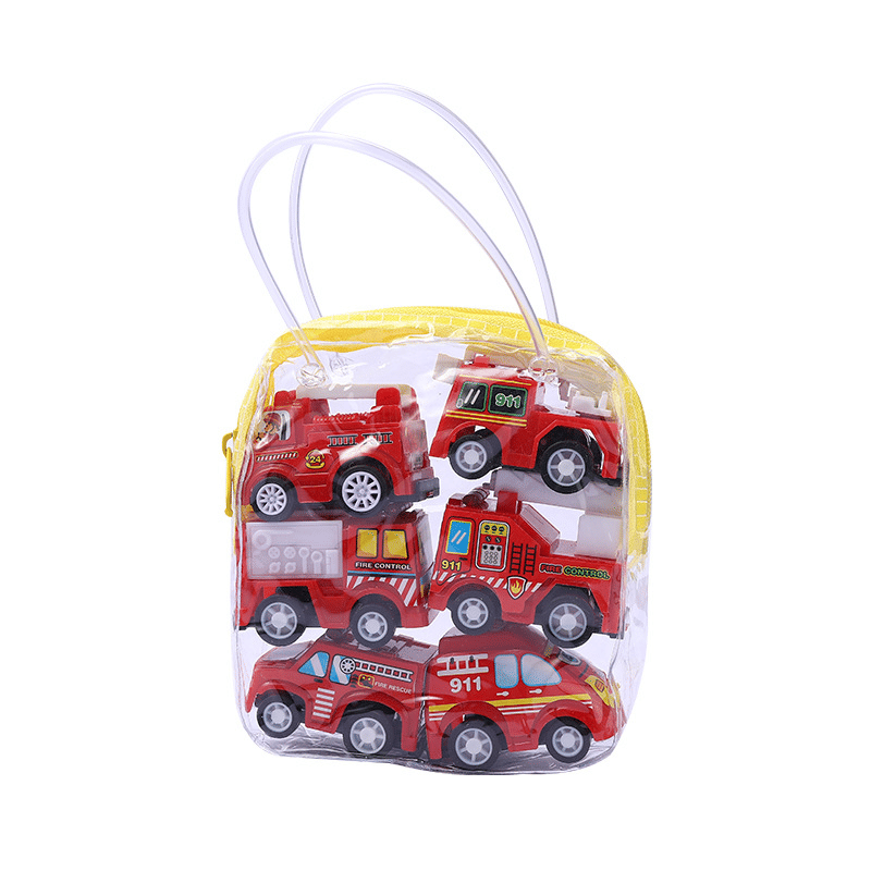 6-Piece Mini Engineering and Fire Engine Toy Car Set