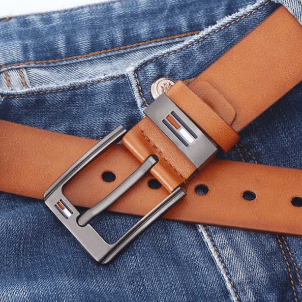 Men's Black Leather Needle Buckle Fashion Belt - Casual Korean Style 120cm