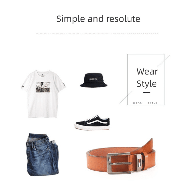 Men's Black Leather Needle Buckle Fashion Belt - Casual Korean Style 120cm