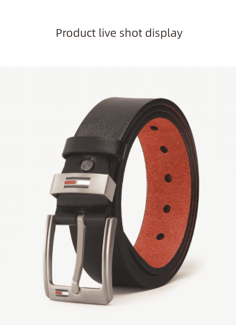 Men's Black Leather Needle Buckle Fashion Belt - Casual Korean Style 120cm