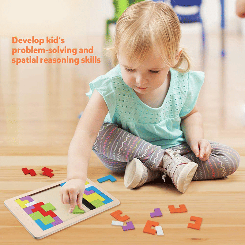 Wooden 3D Tangram Puzzle Brain Teaser Educational STEM Toy