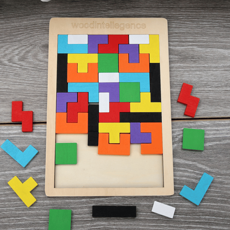 Wooden 3D Tangram Puzzle Brain Teaser Educational STEM Toy