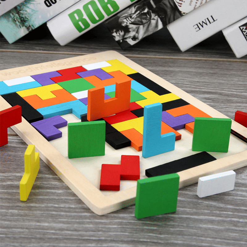 Wooden 3D Tangram Puzzle Brain Teaser Educational STEM Toy