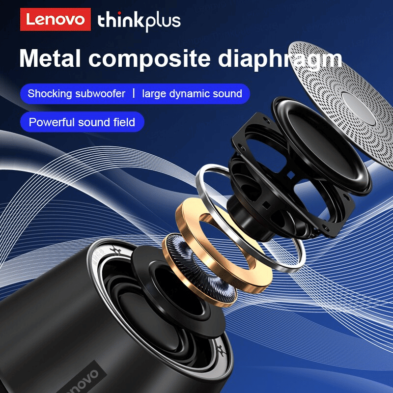 Lenovo Thinkplus K3 Pro Wireless Speaker: BT 5.0, HD Calls, Deep Bass, 1200mAh Battery Portable