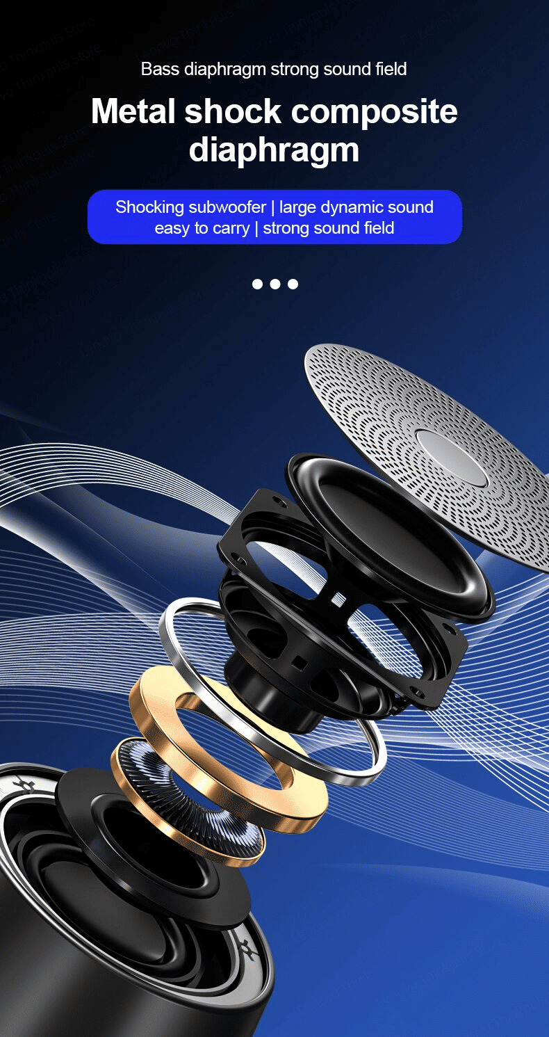 Lenovo Thinkplus K3 Pro Wireless Speaker: BT 5.0, HD Calls, Deep Bass, 1200mAh Battery Portable