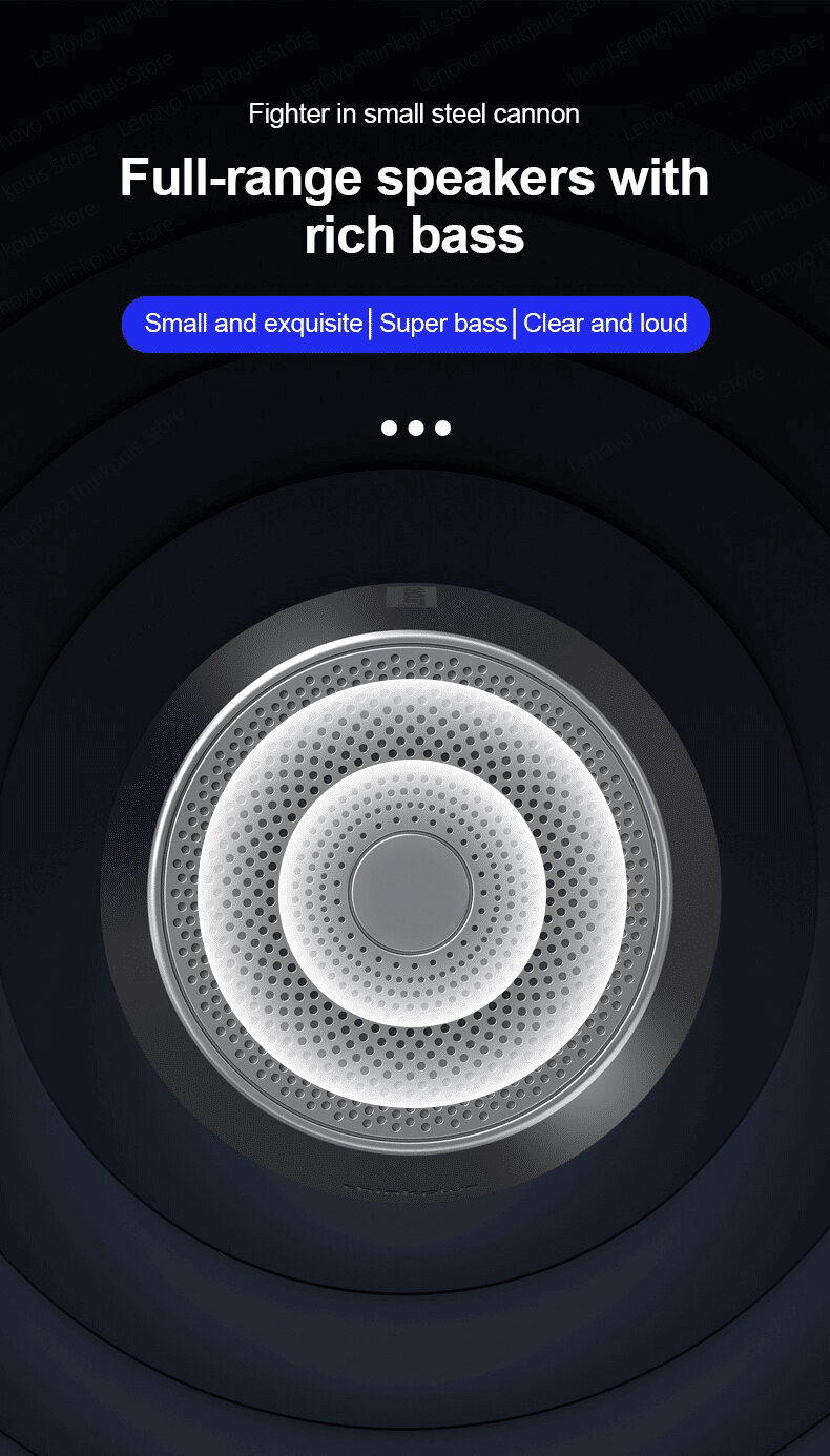 Lenovo Thinkplus K3 Pro Wireless Speaker: BT 5.0, HD Calls, Deep Bass, 1200mAh Battery Portable