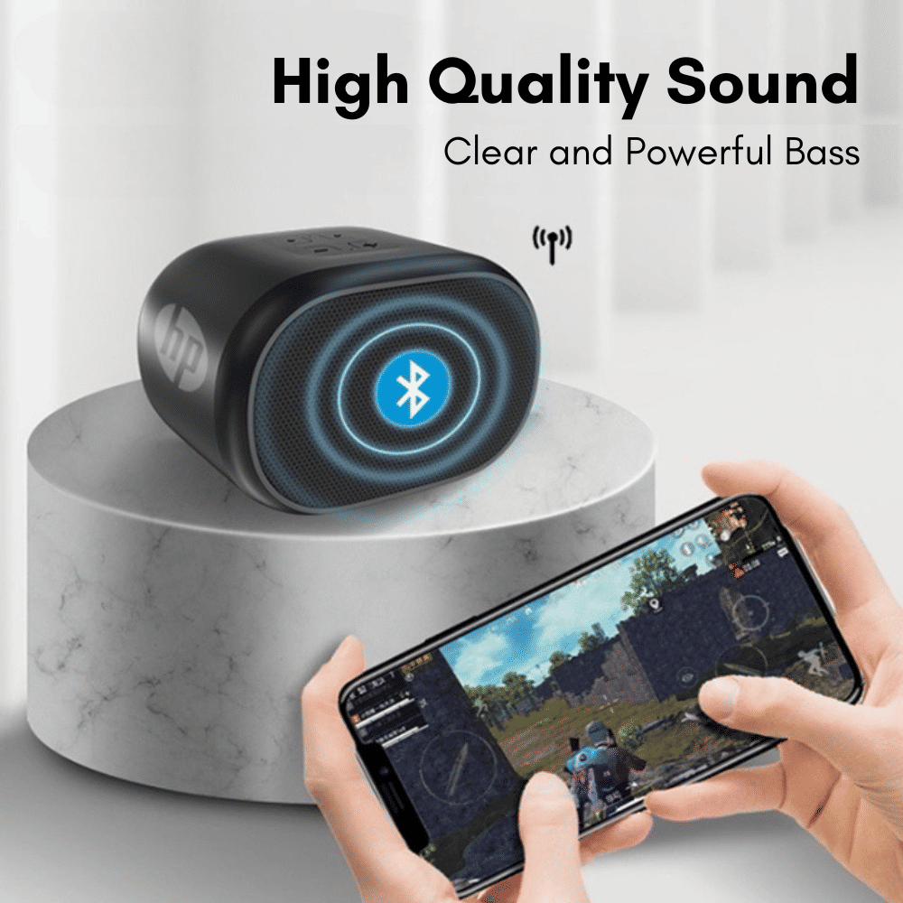 HP S01 Portable Bluetooth Speaker: Lightweight, Rechargeable Mini, 360° Surround Sound, FM
