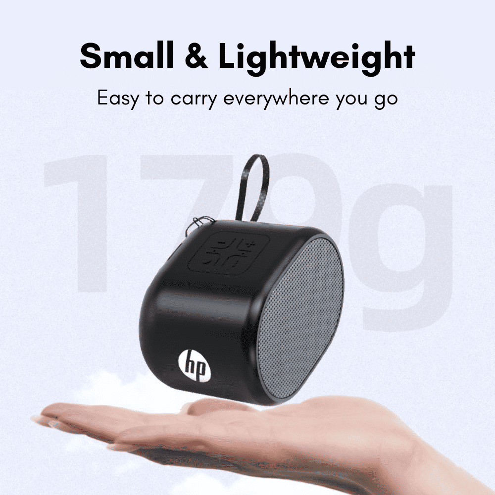HP S01 Portable Bluetooth Speaker: Lightweight, Rechargeable Mini, 360° Surround Sound, FM