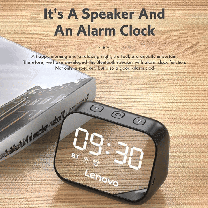 Lenovo ThinkPlus TS13 Portable Wireless Bluetooth Speaker, LED Digital Alarm Clock