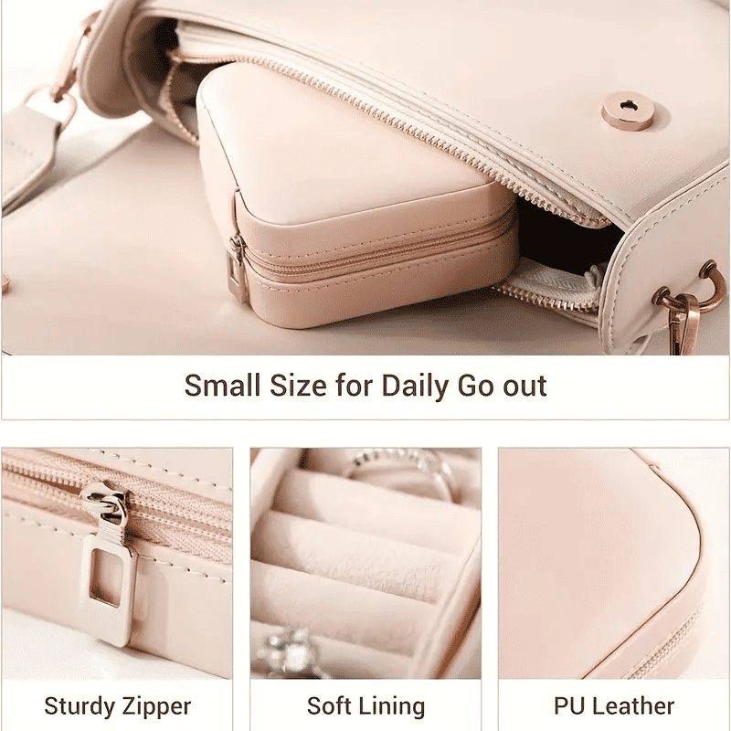 Portable Travel Jewelry Organizer Box: Compact Ring, Necklace, Earring Storage