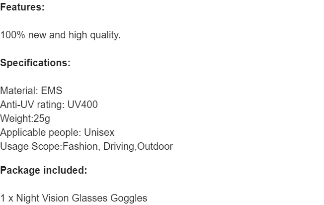 Men's Yellow Lens Anti-Glare Night Driving UV400 Sunglasses Goggles