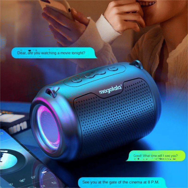 Compact Portable Bluetooth Speaker with Wireless Subwoofer for Home & Outdoor Audio