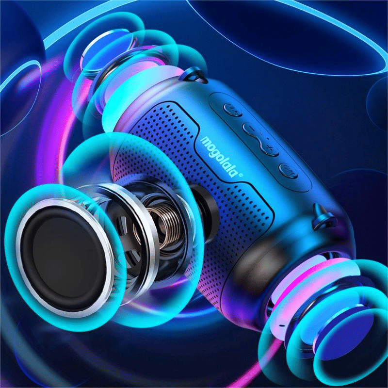 Compact Portable Bluetooth Speaker with Wireless Subwoofer for Home & Outdoor Audio