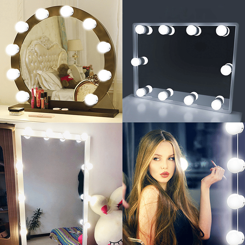Adjustable 10 LED Vanity Mirror Lights: 3-Color USB Dressing Table Fill Light