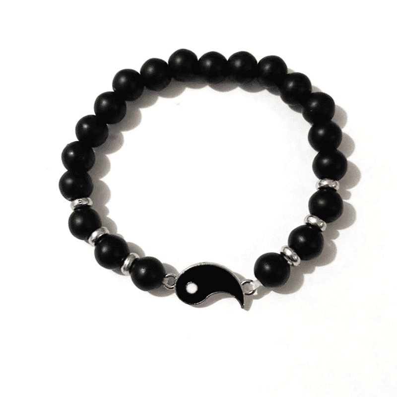 Yin Yang Tai Chi Bagua Natural Stone Beaded Bracelets for Couples & Friends