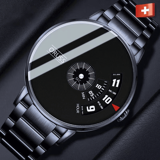 ORUSS Men's Stainless Steel Strap Quartz Sports Watch Business Wristwatch