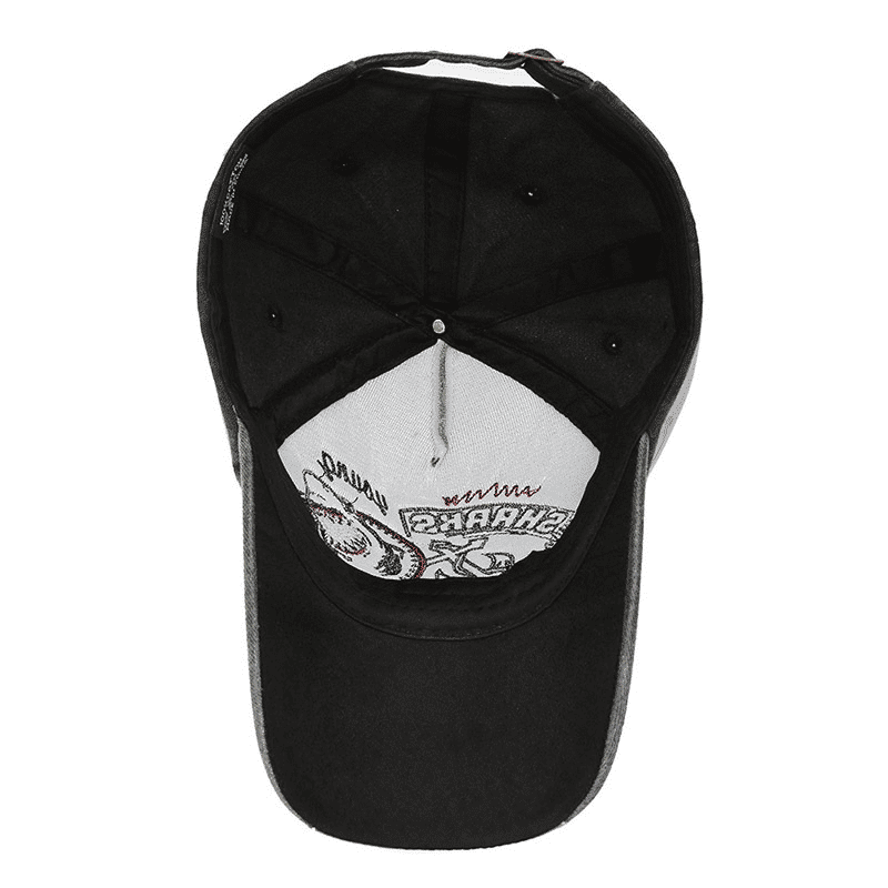 Premium Embroidered Shark Baseball Cap, Cotton Stretch Fit for Men & Women