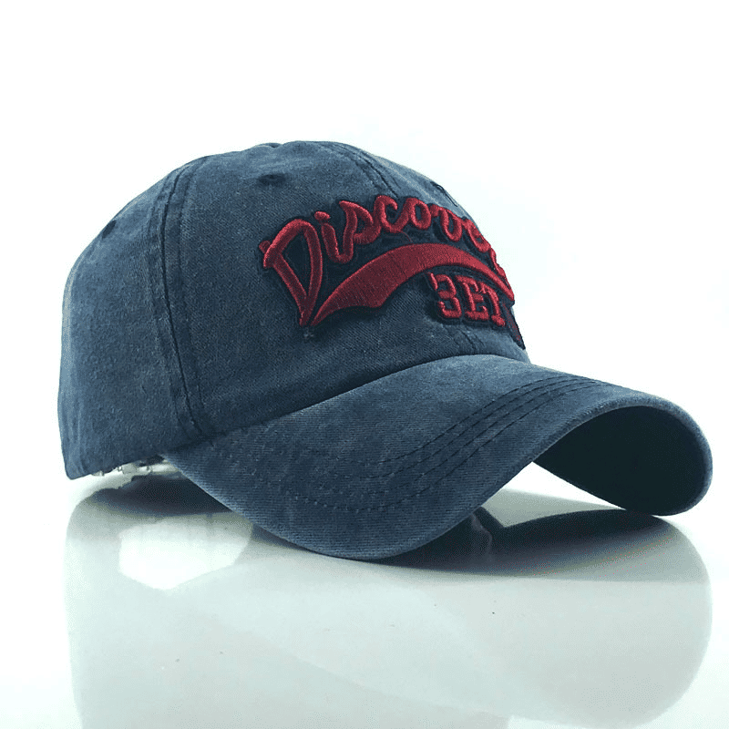 Vintage Washed Cotton Unisex Baseball Cap – Embroidered Letter Snapback Sun Hat