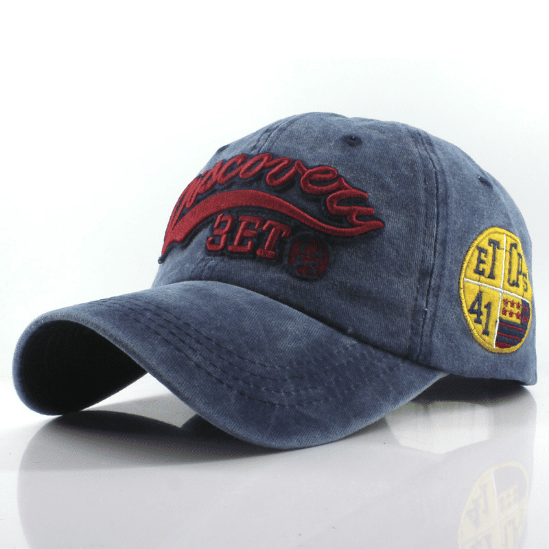 Vintage Washed Cotton Unisex Baseball Cap – Embroidered Letter Snapback Sun Hat