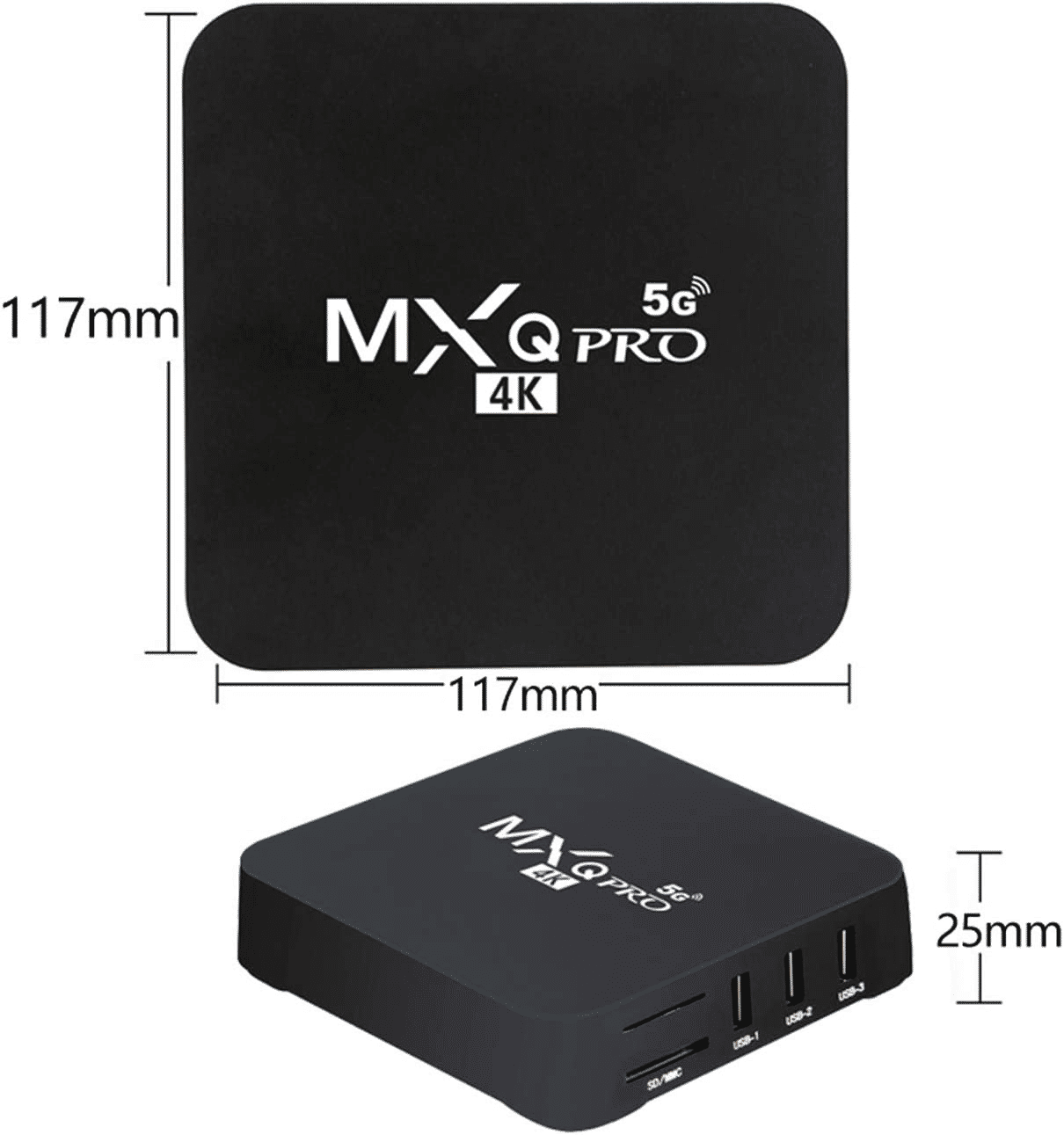 MXQpro RK3229 Android 10.1 4K Smart TV Box with Remote Control