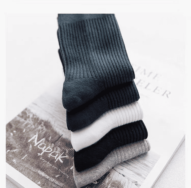Premium 6-Pair Men's Striped Cotton Business Socks - Breathable All-Season Mid-Calf Quality Knit