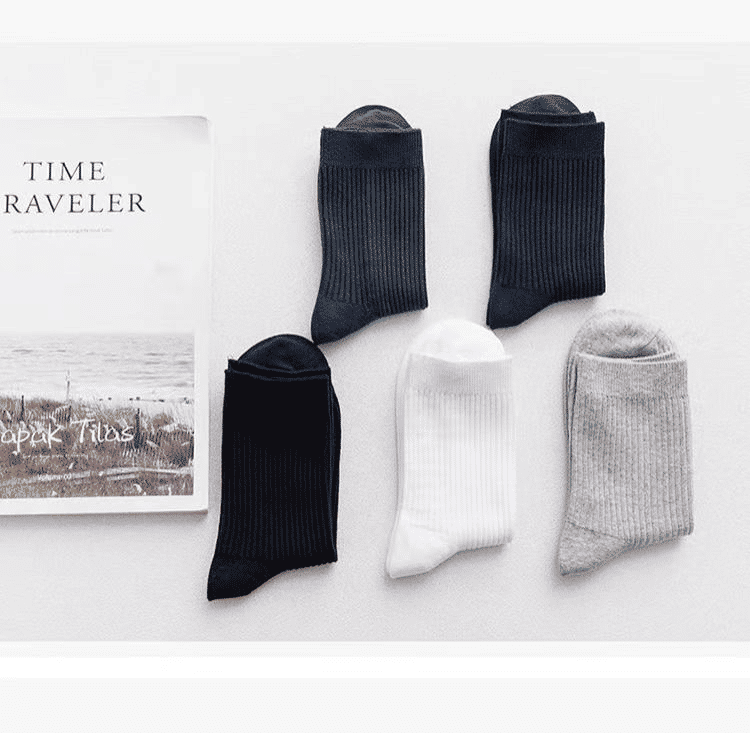 Premium 6-Pair Men's Striped Cotton Business Socks - Breathable All-Season Mid-Calf Quality Knit