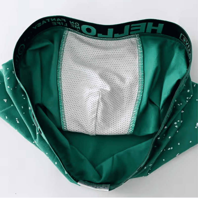 4-Pack Men's Breathable Boxer Briefs: Comfortable, Solid Color, 'HELLO' Letter Waistband