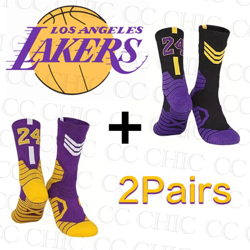 2 Pairs Men's Performance Basketball Mid-Calf Socks: Breathable, Shock-Absorbing