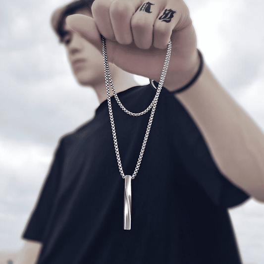 Modern Spiral Titanium Steel Pendant Necklace for Men & Women - Hip-Hop Fashion Jewelry