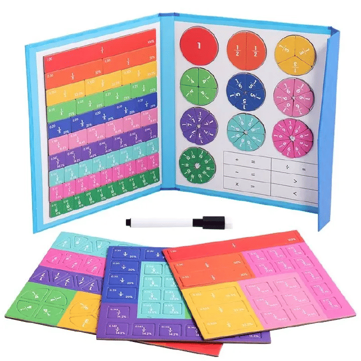Generic Magnetic Fraction Learning Math Toy Wooden Educational Book Set