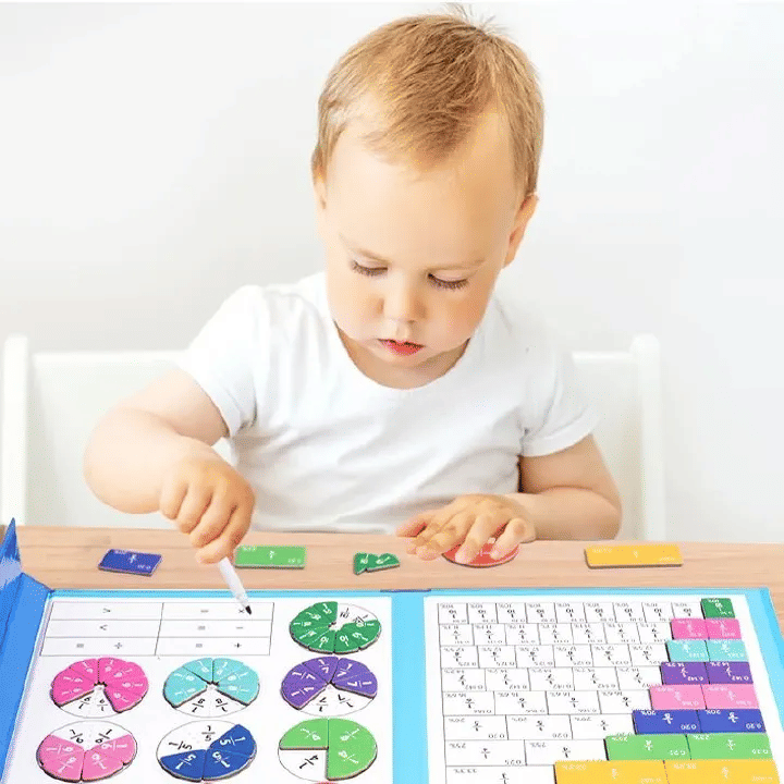 Generic Magnetic Fraction Learning Math Toy Wooden Educational Book Set