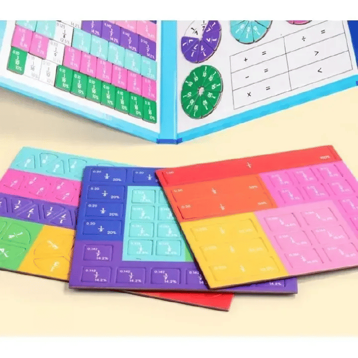 Generic Magnetic Fraction Learning Math Toy Wooden Educational Book Set
