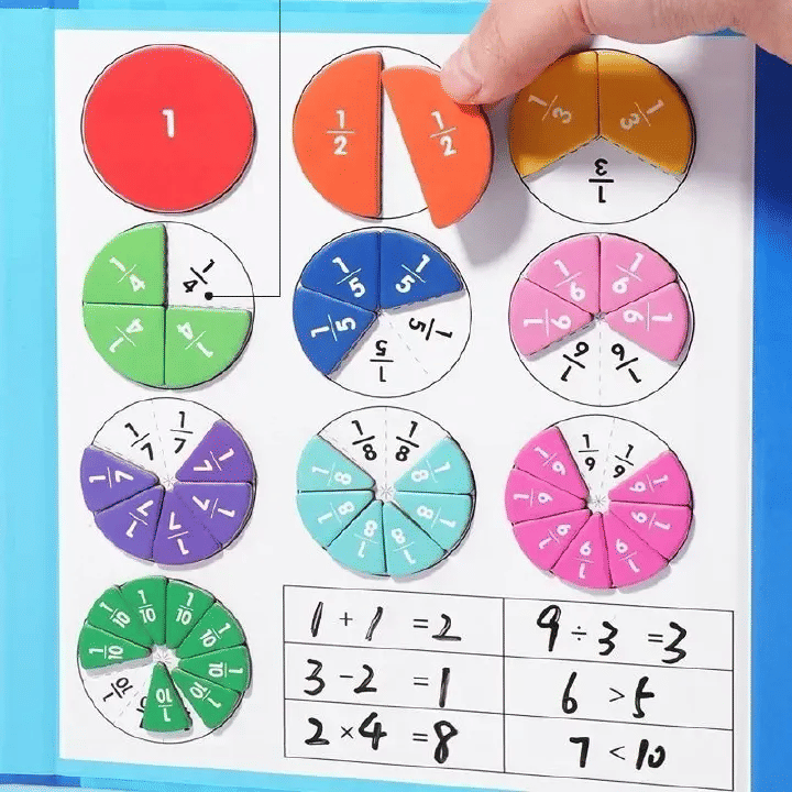Generic Magnetic Fraction Learning Math Toy Wooden Educational Book Set