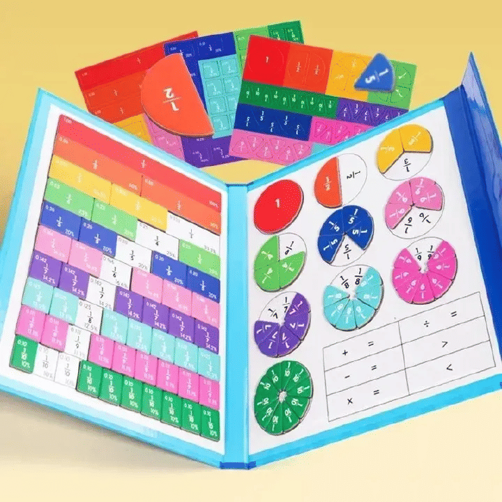 Generic Magnetic Fraction Learning Math Toy Wooden Educational Book Set