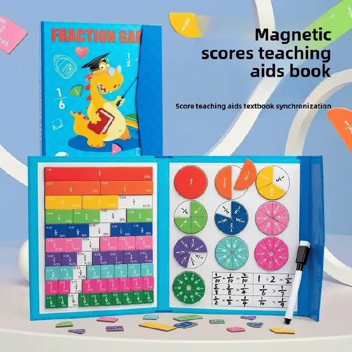 Generic Magnetic Fraction Learning Math Toy Wooden Educational Book Set