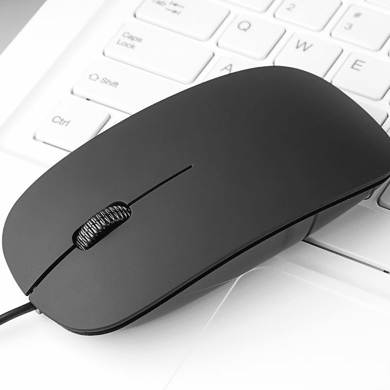 Comfortable USB Wired Computer Mouse for Gaming, Office, Home, Notebook PC - Black