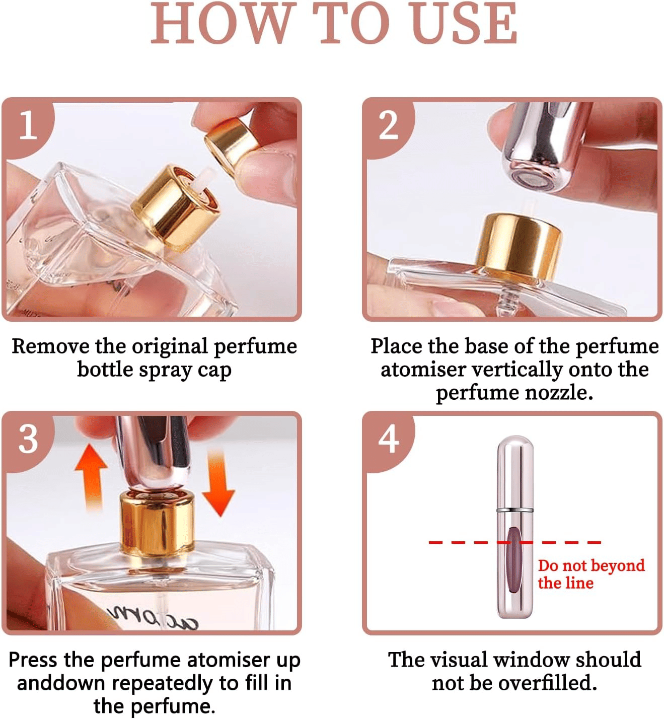 Mini Refillable Perfume Atomizer Bottle 5ml Travel Spray Pump