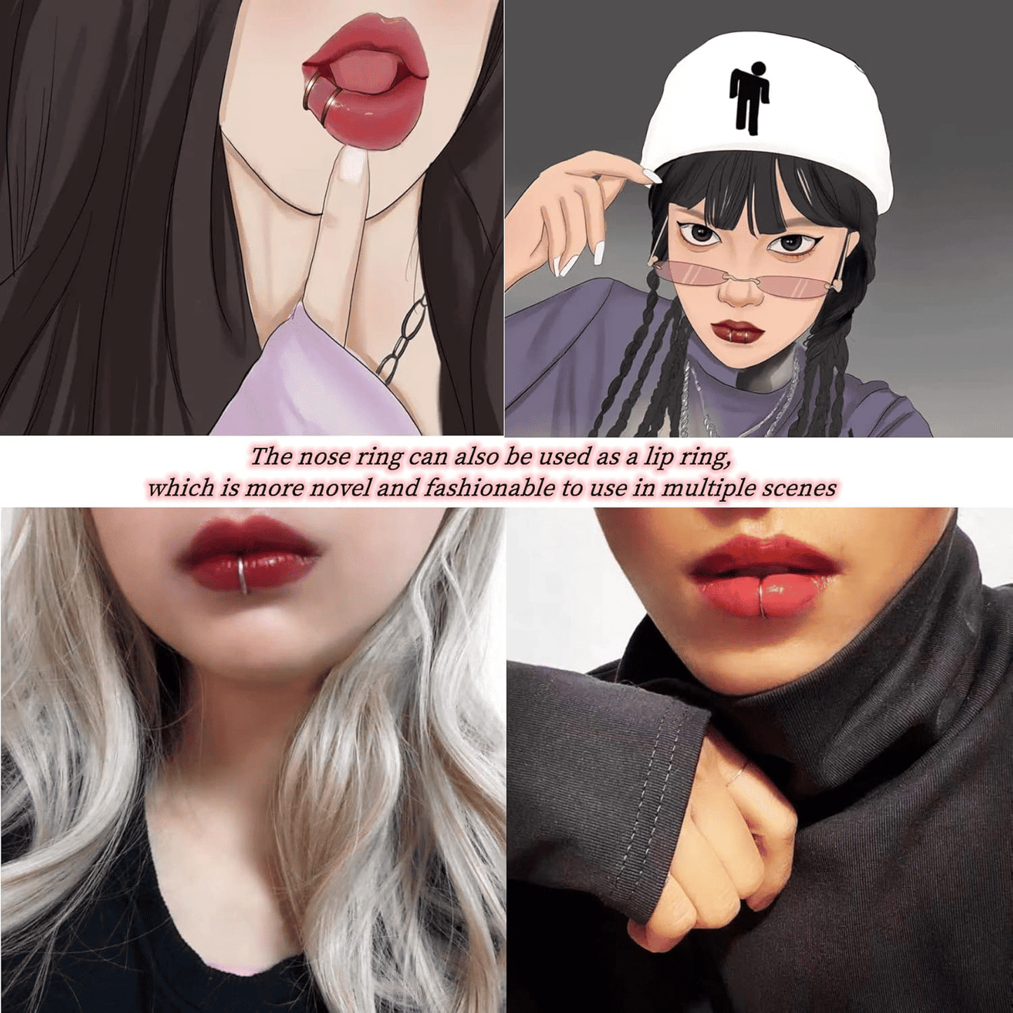 Versatile Fake Clip-On Nose Rings: Tiny Faux Piercing Hoops, No Piercing Required