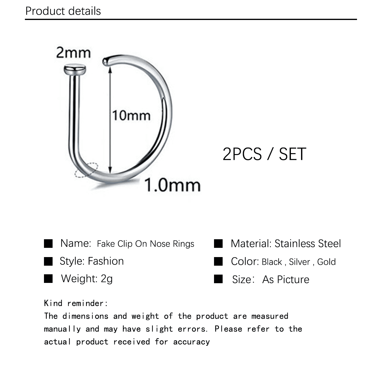 Versatile Fake Clip-On Nose Rings: Tiny Faux Piercing Hoops, No Piercing Required