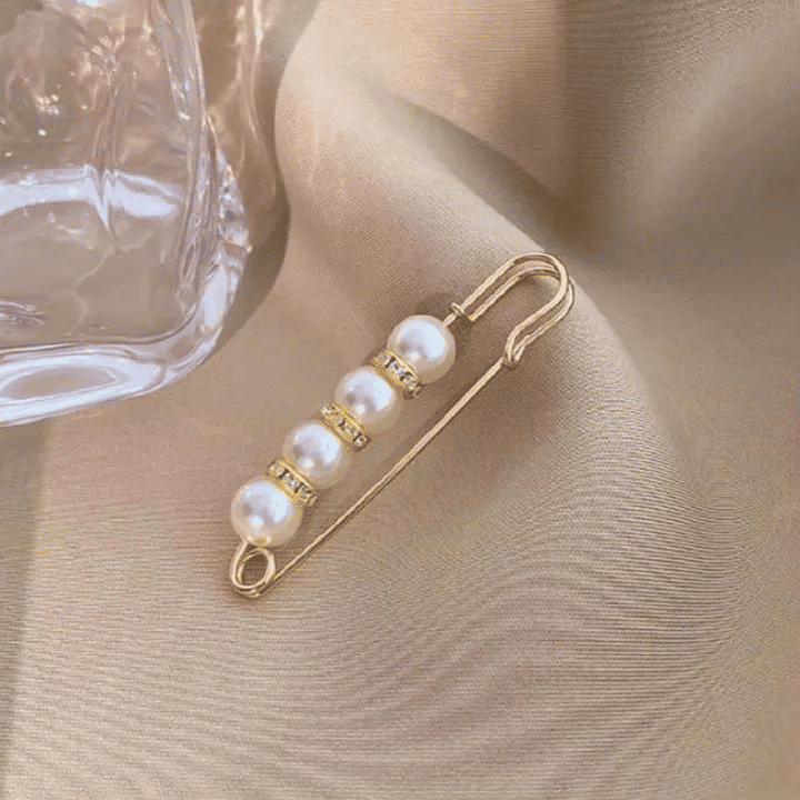 Elegant Imitating Pearl Brooch Pins Set for Waist Reduction & Decor