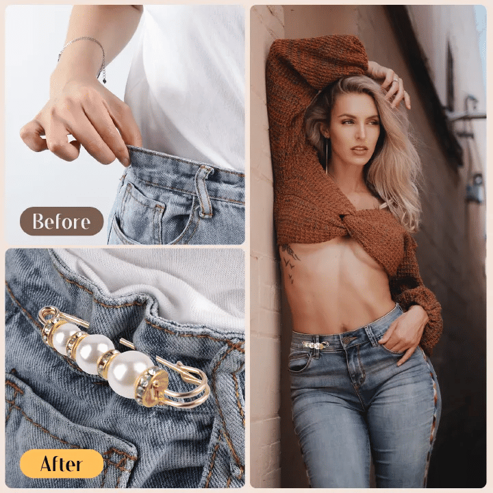 Elegant Imitating Pearl Brooch Pins Set for Waist Reduction & Decor