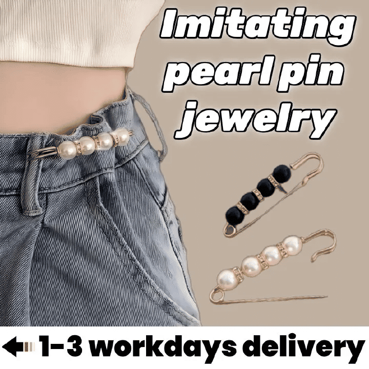 Elegant Imitating Pearl Brooch Pins Set for Waist Reduction & Decor