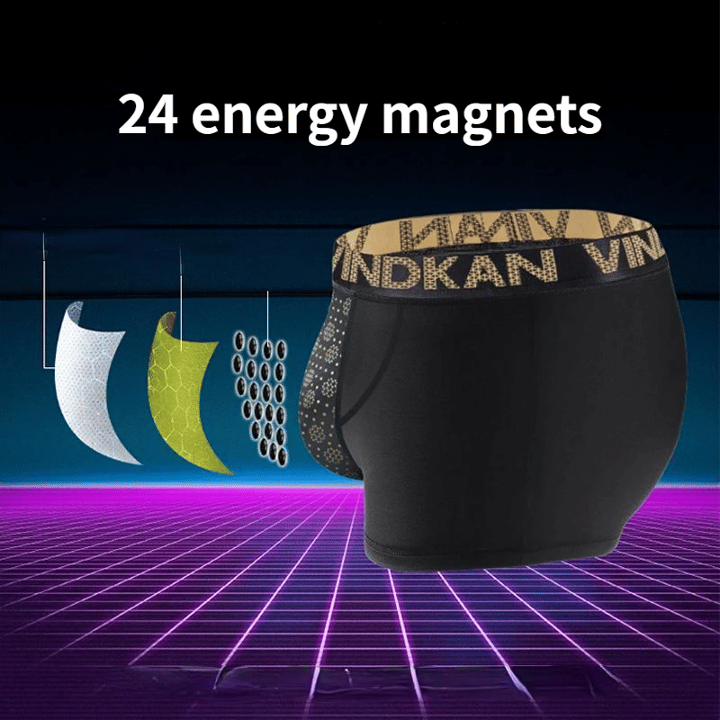 Men's Magnetic Therapy Boxers: England Technology Pouch Underwear for Enhanced Health