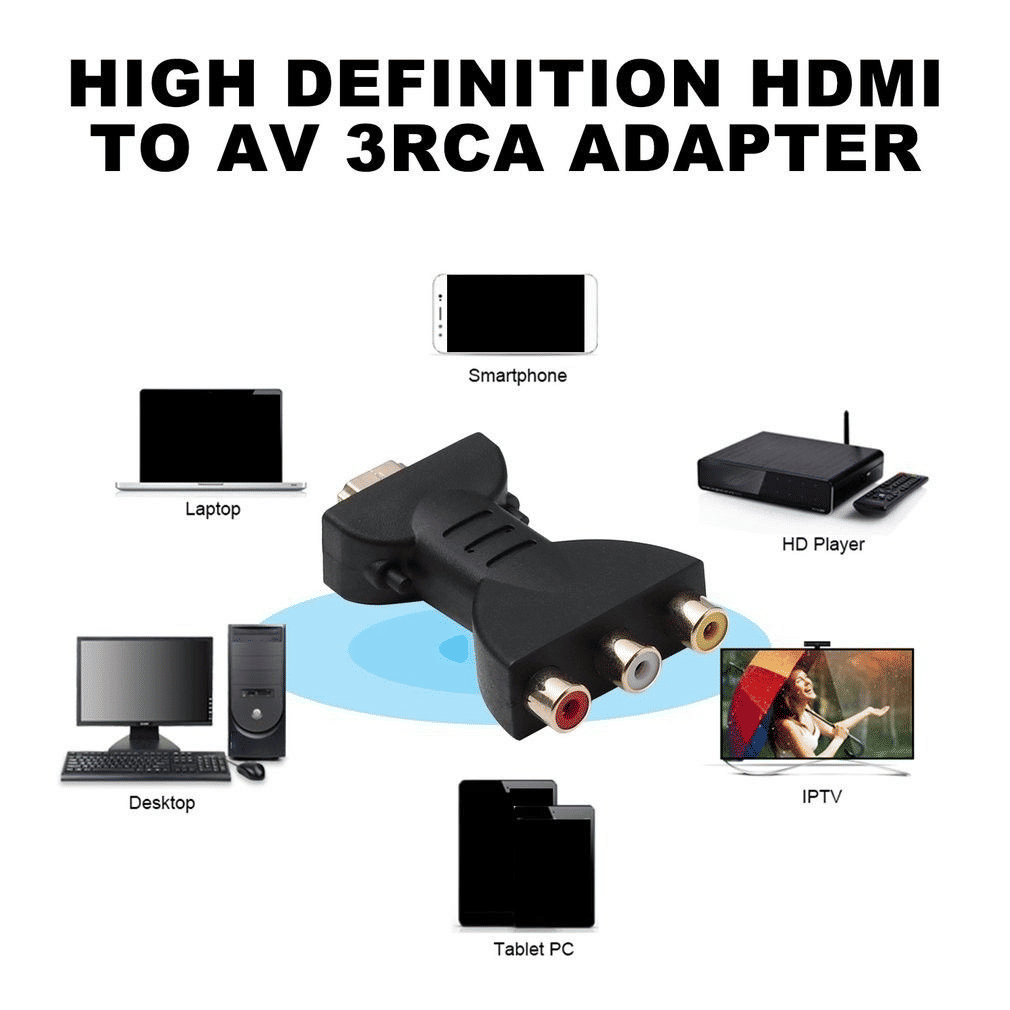 Universal HDMI to AV 3RCA Video Audio Converter Adapter for PC Projector Tablet