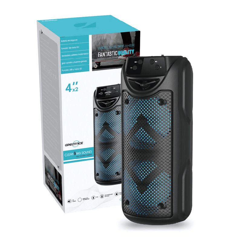 Portable Dual 3-inch Wireless Bluetooth Speaker with Dynamic Colorful Lights