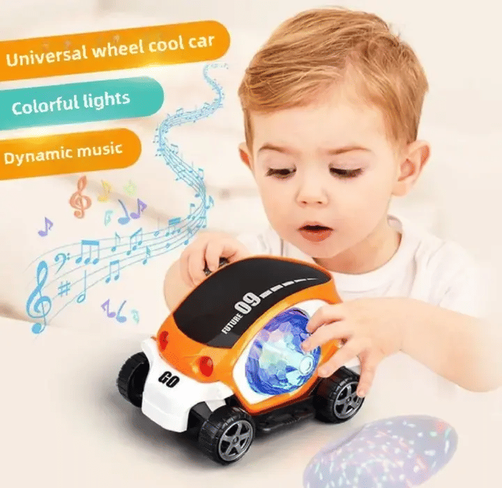 Induction Lighting Musical Sensory Crawling Toy Car for Kids
