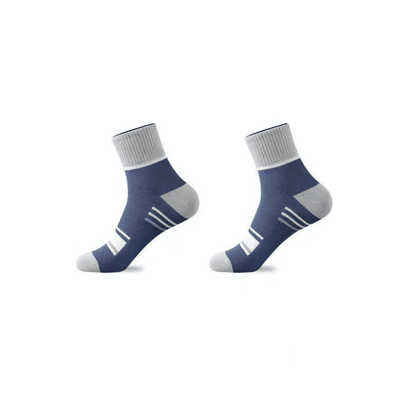 5-Pack Men's Breathable Mid-Calf Socks: Striped, Sweat-Absorbing, Odor-Proof for All-Season Comfort